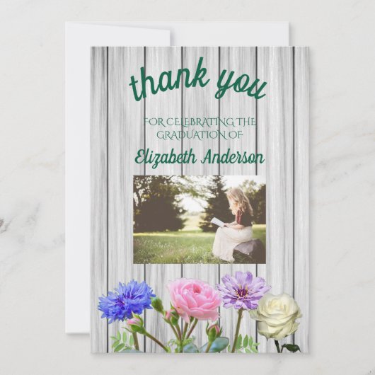 Graduation Garden Party Dankeskarte (Vorderseite)