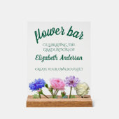 Graduation Garden Party Flower Bar Acrylschild (Vorderseite)