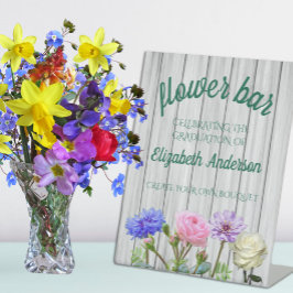 Graduation Garden Party Flower Bar Sockelschild