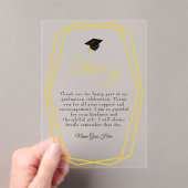 Graduation Gold lines and Grad cap Thank You card Acryleinladungen (Insitu (Handheld))