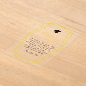 Graduation Gold lines and Grad cap Thank You card Acryleinladungen (Ablage )