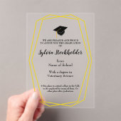 Graduation Gold lines - Cap Acrylic Announcement Acryleinladungen (Insitu (Handheld))