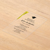 Graduation Gold Satin and Grad cap Acrylic Acryleinladungen (Ablage )