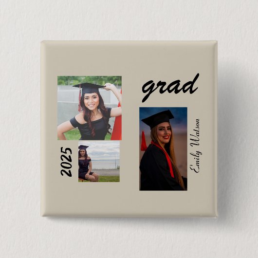Graduation Grad 2025 personalized  Button (Vorderseite)