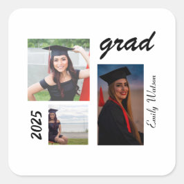 Graduation Grad 2025 personalized  Quadratischer Aufkleber