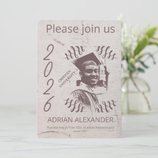 Graduation grayed backdrop custom photo einladung