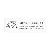 Graduation Hand-Drawn Mortarboard Return Address (Vorne)