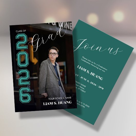 Graduation invitation with photo portrait einladung