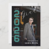 Graduation invitation with photo portrait einladung (Vorderseite)