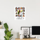 Graduation K–12 Photo Collage White Black Doodles Poster (Heimbüro)