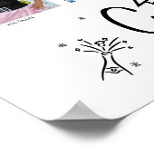 Graduation K–12 Photo Collage White Black Doodles Poster (Ecke)