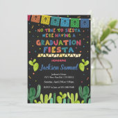 Graduation Mexican Fiesta Invitation Grad Party Einladung (Stehend Vorderseite)