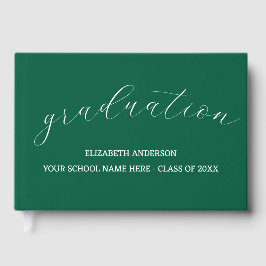 Graduation Minimalist Green Gästebuch