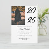 Graduation Modern Elegant Custom Photo celebration Einladung (Stehend Vorderseite)