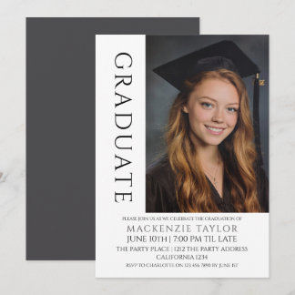 Graduation Modern Photo Template Personalized Einladung