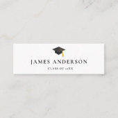 Graduation Name Card Classic Black and White  Telefonnummerkarte (Vorderseite)