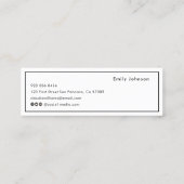 Graduation Name Card - Elegant Classic Insert Card Telefonnummerkarte (Rückseite)