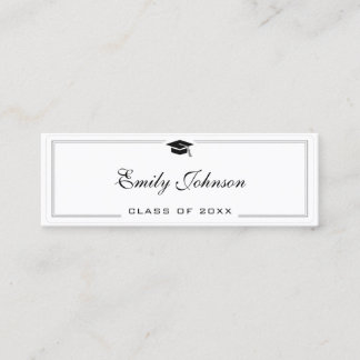 Graduation Name Card - Elegant Classic Telefonnummerkarte