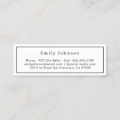 Graduation Name Card - Elegant Classic Telefonnummerkarte (Rückseite)