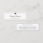 Graduation Name Card - Elegant Classic Telefonnummerkarte (Vorne/Hinten)