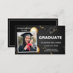 Graduation Name Card - Elegant Modern Insert Card Telefonnummerkarte