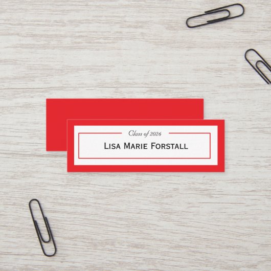 Graduation Name Card Mini Visitenkarte (Vorderseite/Rückseite Beispiel)