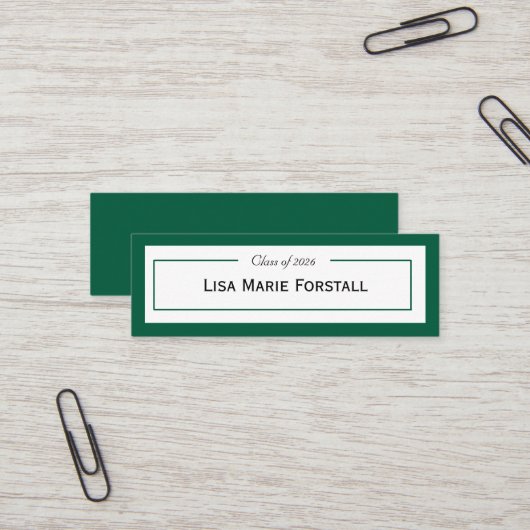 Graduation Name Card Mini Visitenkarte (Vorderseite/Rückseite Beispiel)