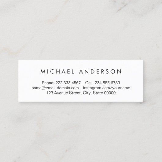 Graduation Name Card - Stylish Black and White Telefonnummerkarte (Rückseite)