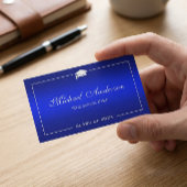 Graduation Name Card - Stylish Plain Blue Gradient Telefonnummerkarte