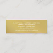 Graduation Name Cards Faux Gold Foil Letterpress Telefonnummerkarte (Rückseite)