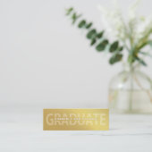 Graduation Name Cards Faux Gold Foil Letterpress Telefonnummerkarte (Stehend Vorderseite)