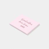 Graduation name class of 20XX mauve calligraphy co Post-it Klebezettel (angewinkelt)