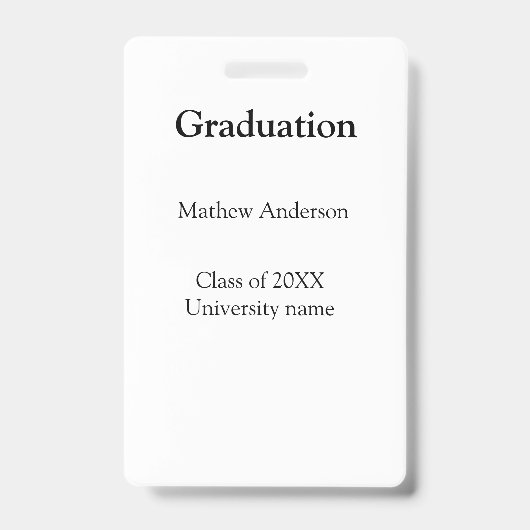 Graduation name class of 20XX university name simp Ausweis (Vorderseite)
