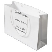 Graduation name class of 20XX university name simp Große Geschenktüte (Rückseite Schrägansicht)