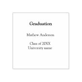 Graduation name class of 20XX university name simp Gummistempel (Prägung)