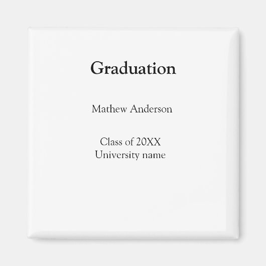 Graduation name class of 20XX university name simp Magnet (Vorne)