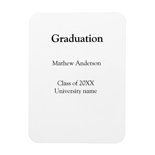 Graduation name class of 20XX university name simp Magnet (Vertikal)