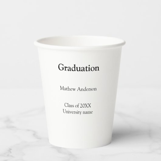 Graduation name class of 20XX university name simp Pappbecher (Vorderseite)