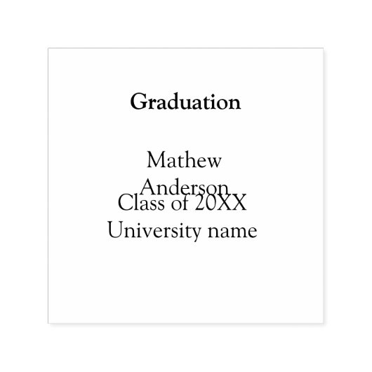 Graduation name class of 20XX university name simp Permastempel (Design)