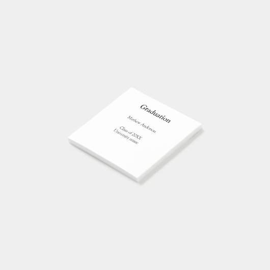Graduation name class of 20XX university name simp Post-it Klebezettel (angewinkelt)