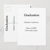 Graduation name class of 20XX university name simp Postkarte (Vorne/Hinten)