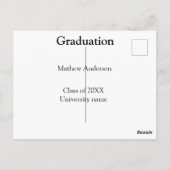 Graduation name class of 20XX university name simp Postkarte (Rückseite)