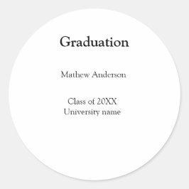 Graduation name class of 20XX university name simp Runder Aufkleber