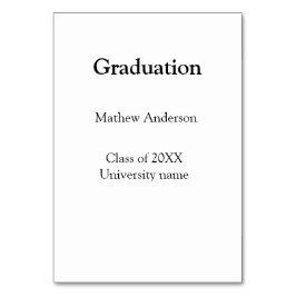 Graduation name class of 20XX university name simp Tischnummer