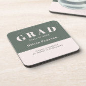 Graduation Name Class Year Set of 6 Keepsake Getränkeuntersetzer (Linke Seite)