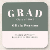 Graduation Name Class Year Set of 6 Keepsake Getränkeuntersetzer (Vorderseite)