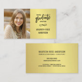 Graduation Name Grad Photo Faux Gold Foil Cards Telefonnummerkarte (Vorne/Hinten)