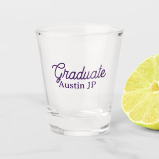 Graduation name purple simple minimal stylish call schnapsglas