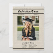 Graduation Newspaper “This Just In” Photo Einladung (Rückseite)