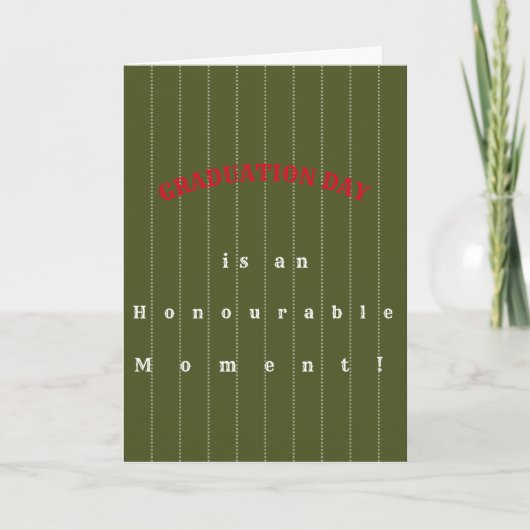 Graduation Olive & Stripes Folded Greeting Card Karte (Vorderseite)